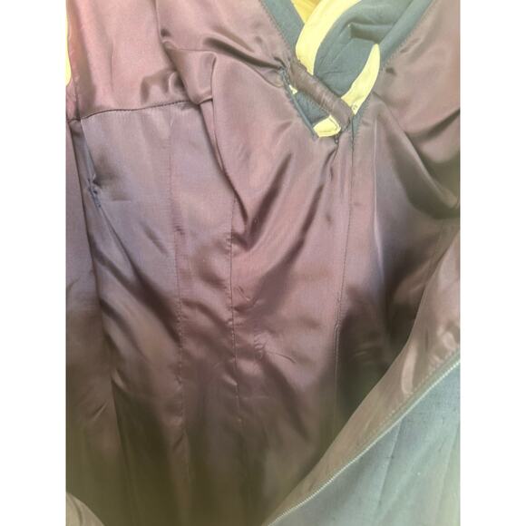 Mr. Blackwell Design Vintage 1950’s/60’s Raw Silk Navy White Dress RARE Size 4 - Picture 8 of 13